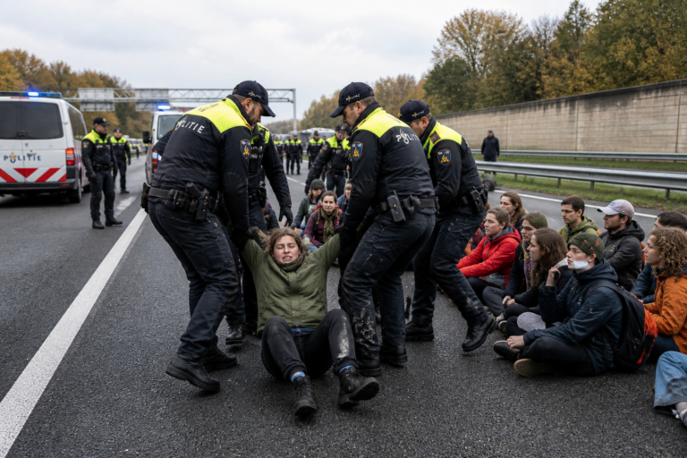 Gesleep met demonstraten