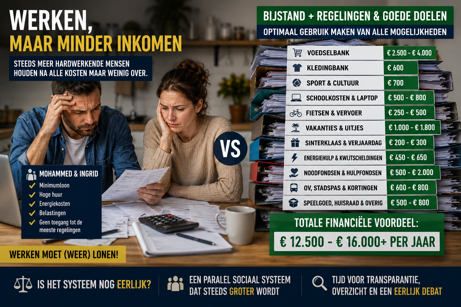 Werkende minima vergelijken financiële lasten met stapeling van armoederegelingen in Amsterdam