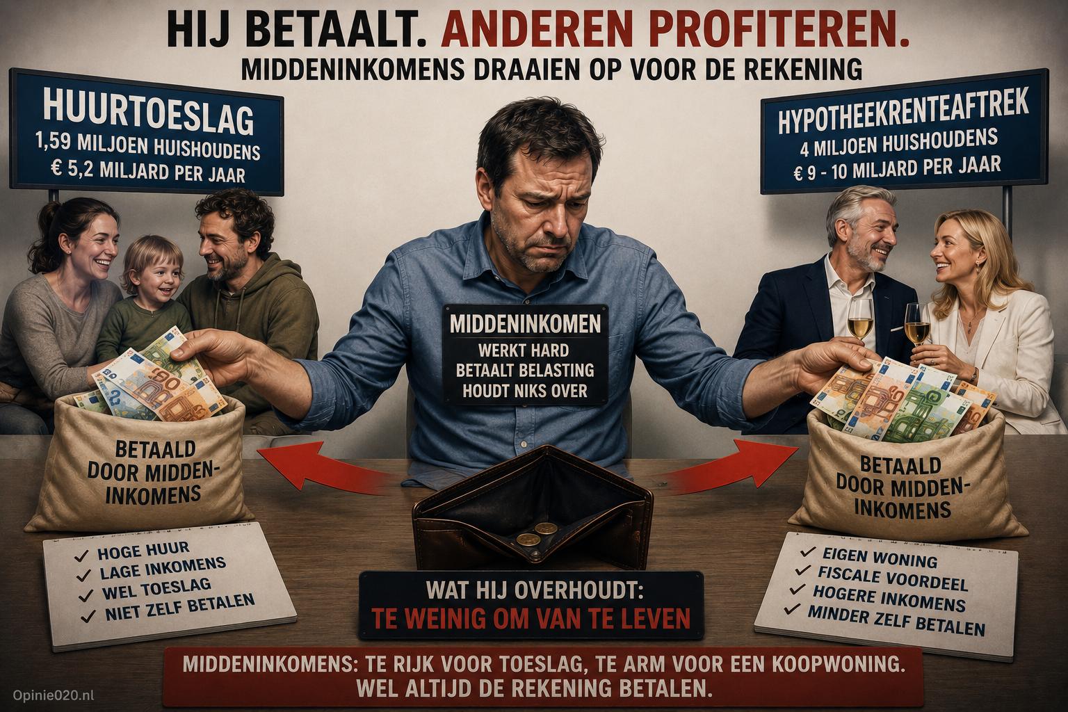 Middeninkomens op de woningmarkt betalen hoge huren door woningtekort in Nederland.