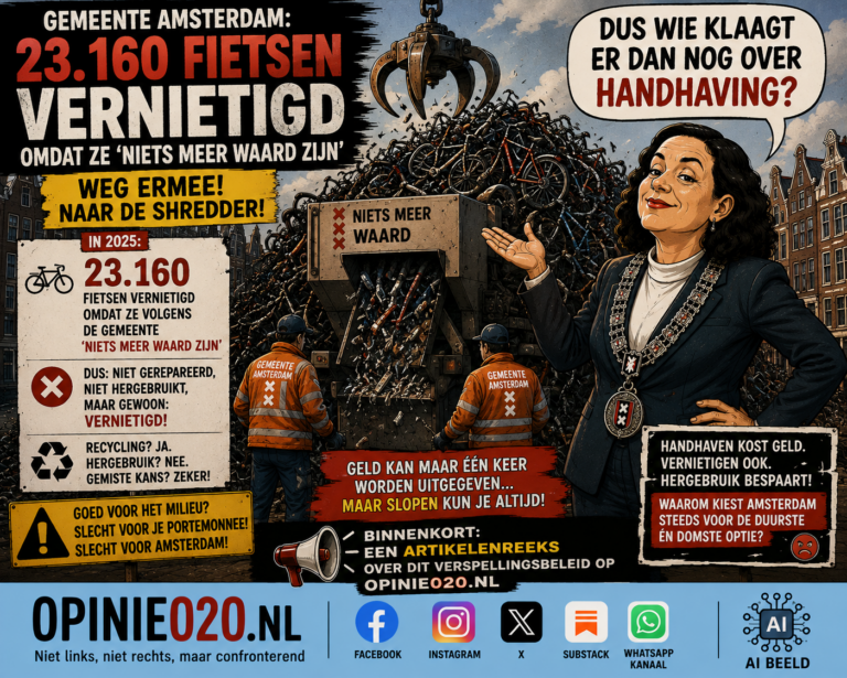 Amsterdam vernietigd meer dan 23.000 fietsen.