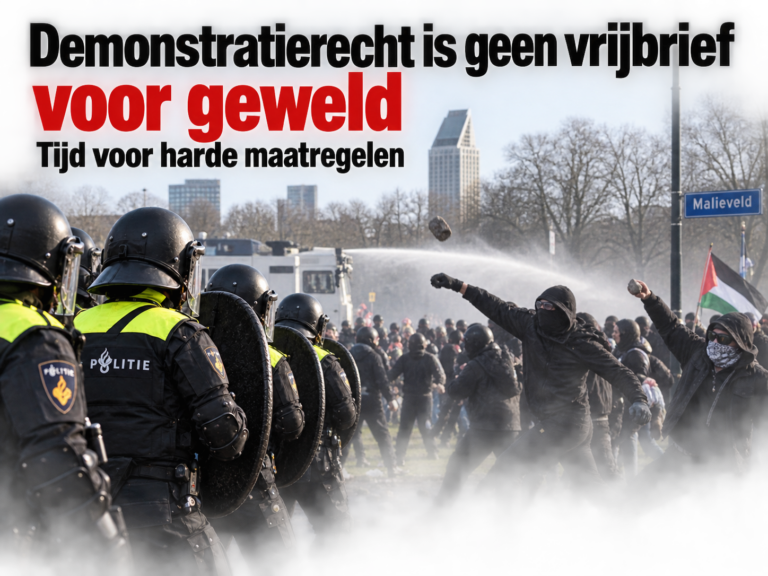 Geweld tegen politie tijdens demonstraties en de roep om strengere maatregelen tegen relschoppers.